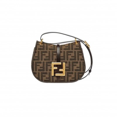 FENDI C'MON SMALL FABRIC BROWN 8BS082AQ08F1MJE (21*20*6.5)